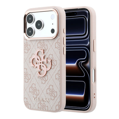 Capa para Apple iPhone 18 Pro / 17 Pro, Guess, 4G Big Resin Logo, Rosa