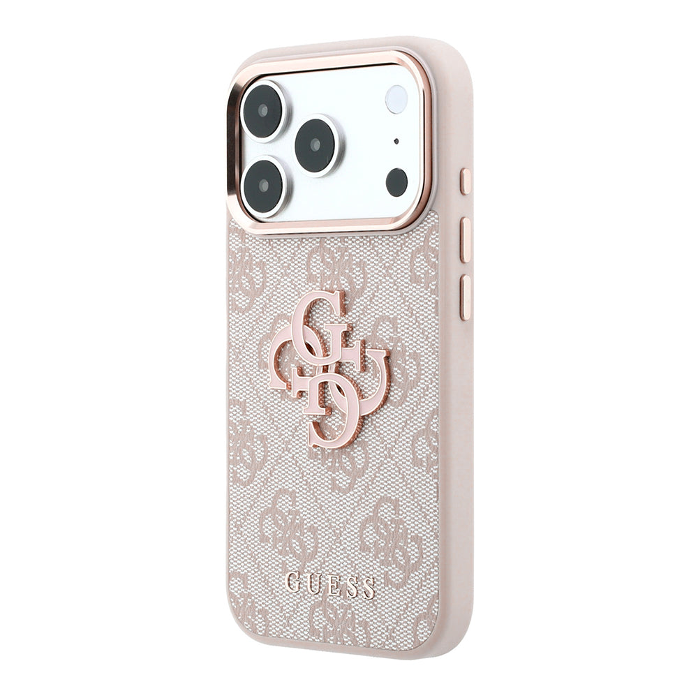 Capa para Apple iPhone 18 Pro / 17 Pro, Guess, 4G Big Resin Logo, Rosa