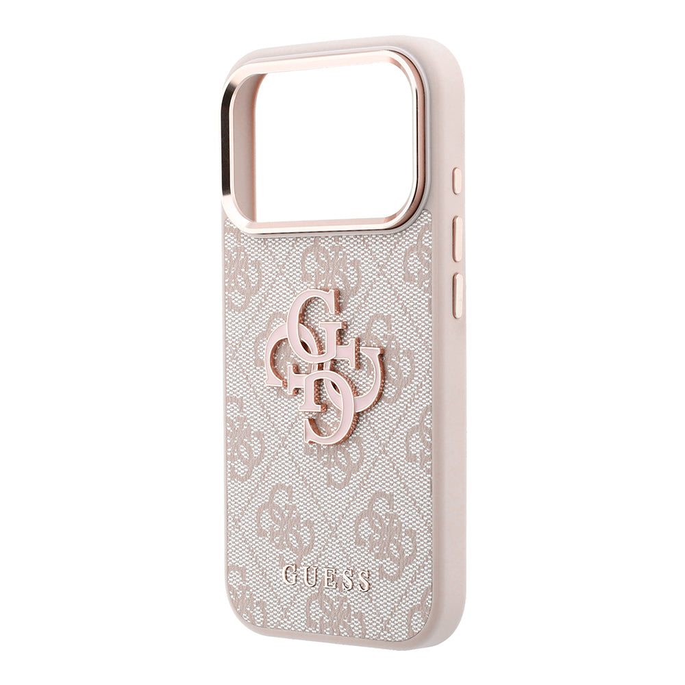 Capa para Apple iPhone 18 Pro / 17 Pro, Guess, 4G Big Resin Logo, Rosa