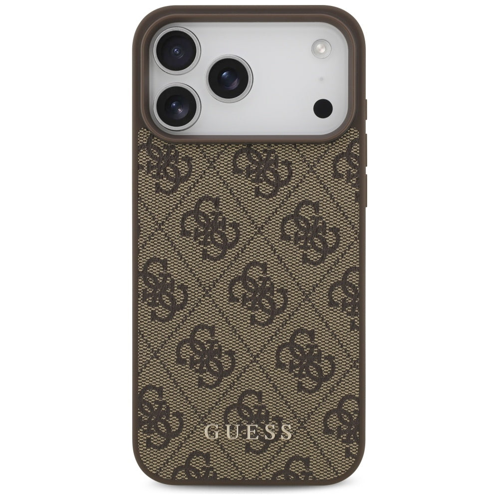 Capa para Apple iPhone 18 Pro / 17 Pro, Guess, 4G Classic Logo, Castanha