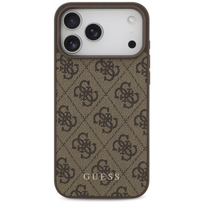 Capa para Apple iPhone 18 Pro / 17 Pro, Guess, 4G Classic Logo, Castanha