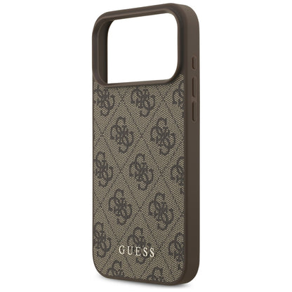 Capa para Apple iPhone 18 Pro / 17 Pro, Guess, 4G Classic Logo, Castanha