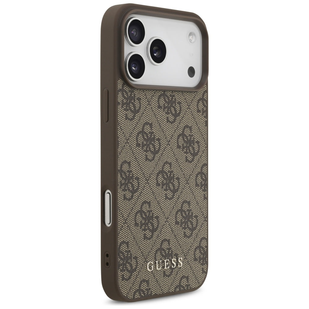 Capa para Apple iPhone 18 Pro / 17 Pro, Guess, 4G Classic Logo, Castanha