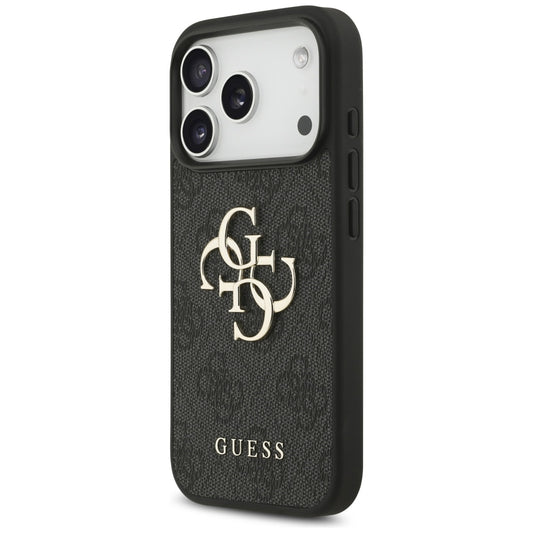 Capa para Apple iPhone 18 Pro / 17 Pro, Guess, 4G Classic Logo com Alça, Preta