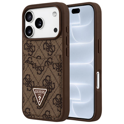 Case for Apple iPhone 18 Pro / 17 Pro, Guess, 4G Double Card Triangle, Brown