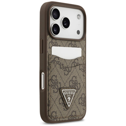 Case for Apple iPhone 18 Pro / 17 Pro, Guess, 4G Double Card Triangle, Brown