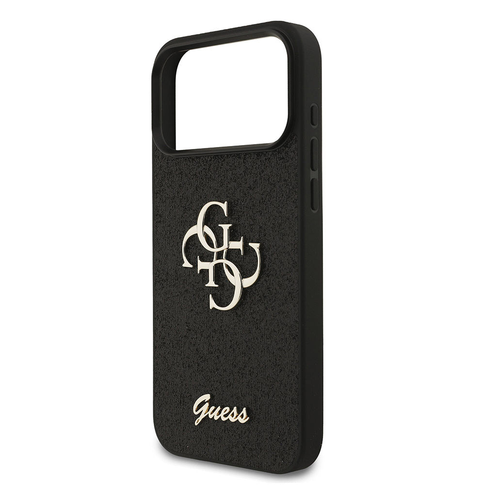 Capa para Apple iPhone 18 Pro / 17 Pro, Guess, Fixed Glitter Big 4G, Preta