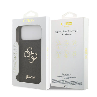 Capa para Apple iPhone 18 Pro / 17 Pro, Guess, Fixed Glitter Big 4G, Preta