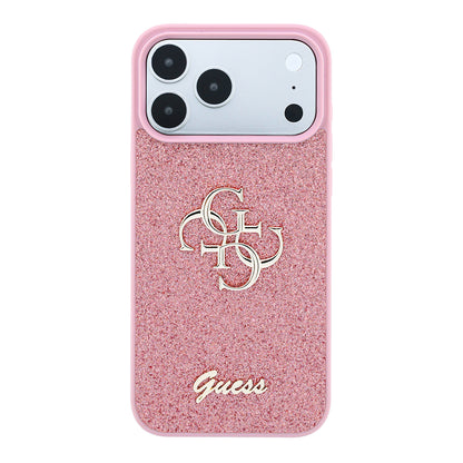 Capa para Apple iPhone 18 Pro / 17 Pro, Guess, Fixed Glitter Big 4G, Rosa