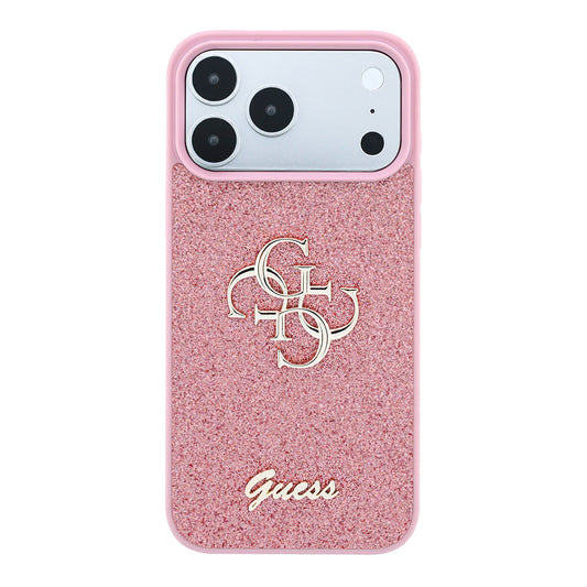Capa para Apple iPhone 18 Pro / 17 Pro, Guess, Fixed Glitter Big 4G, Rosa
