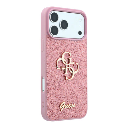 Capa para Apple iPhone 18 Pro / 17 Pro, Guess, Fixed Glitter Big 4G, Rosa