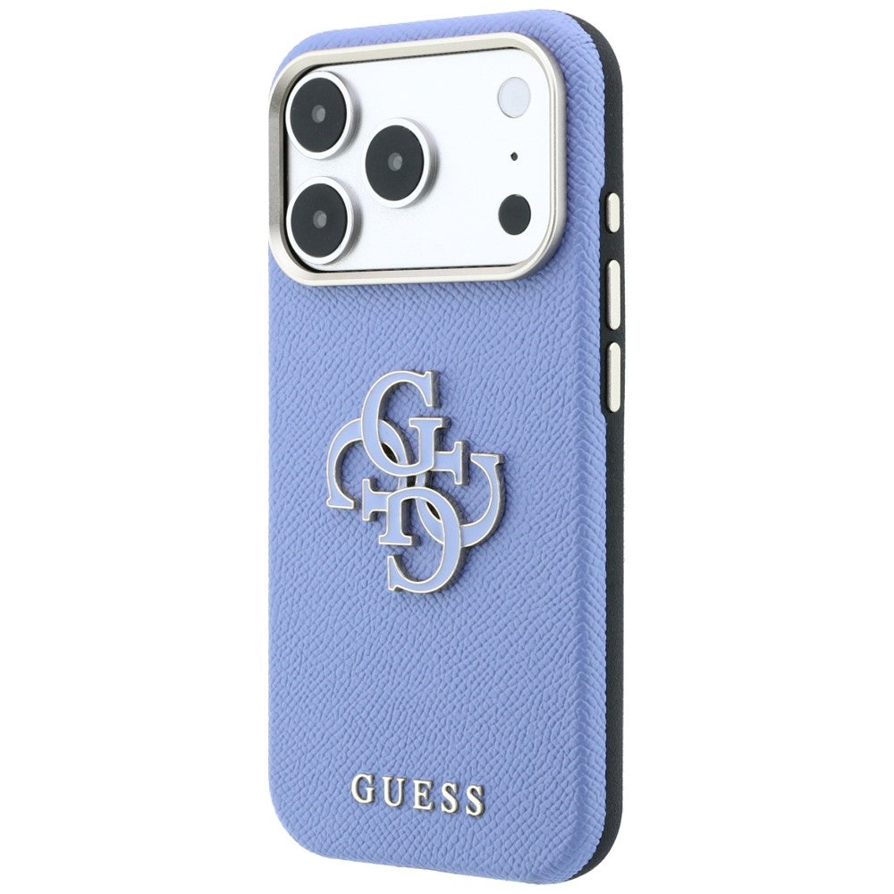 Capa para Apple iPhone 18 Pro / 17 Pro, Guess, Logo Grande em Resina Granulada, Azul