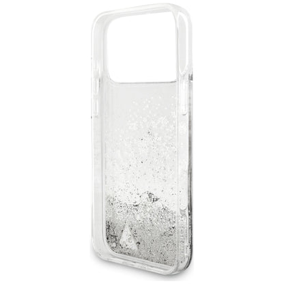 Capa para Apple iPhone 18 Pro / 17 Pro, Guess, Liquid Glitter Charms, Prateada