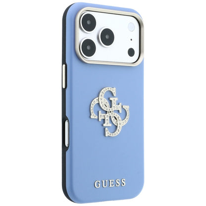 Capa para Apple iPhone 18 Pro / 17 Pro, Guess, Smooth Big Strass Logo, Azul