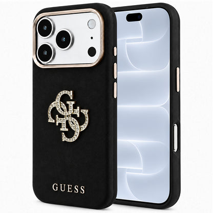 Capa para Apple iPhone 18 Pro / 17 Pro, Guess, Smooth Big Strass Logo, Preta