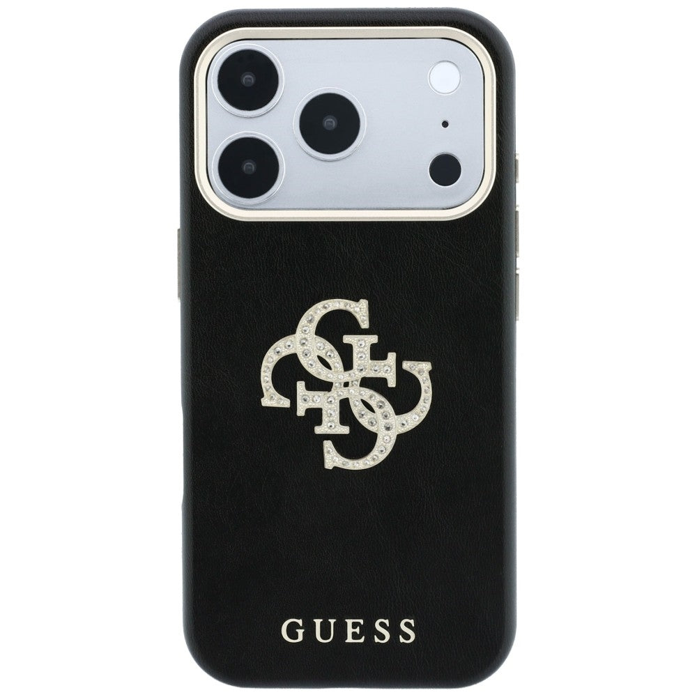 Capa para Apple iPhone 18 Pro / 17 Pro, Guess, Smooth Big Strass Logo, Preta