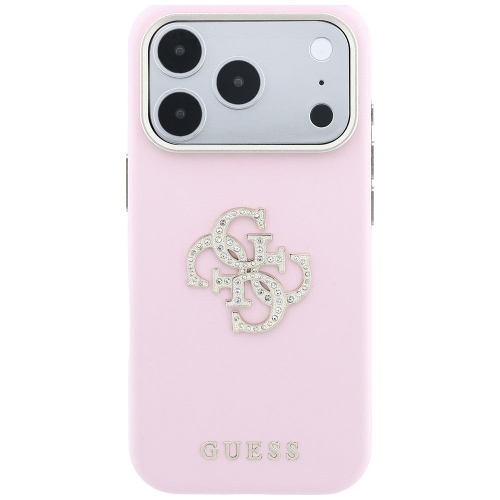 Capa para Apple iPhone 18 Pro / 17 Pro, Guess, Smooth Big Strass Logo, Rosa