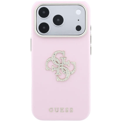 Capa para Apple iPhone 18 Pro / 17 Pro, Guess, Smooth Big Strass Logo, Rosa
