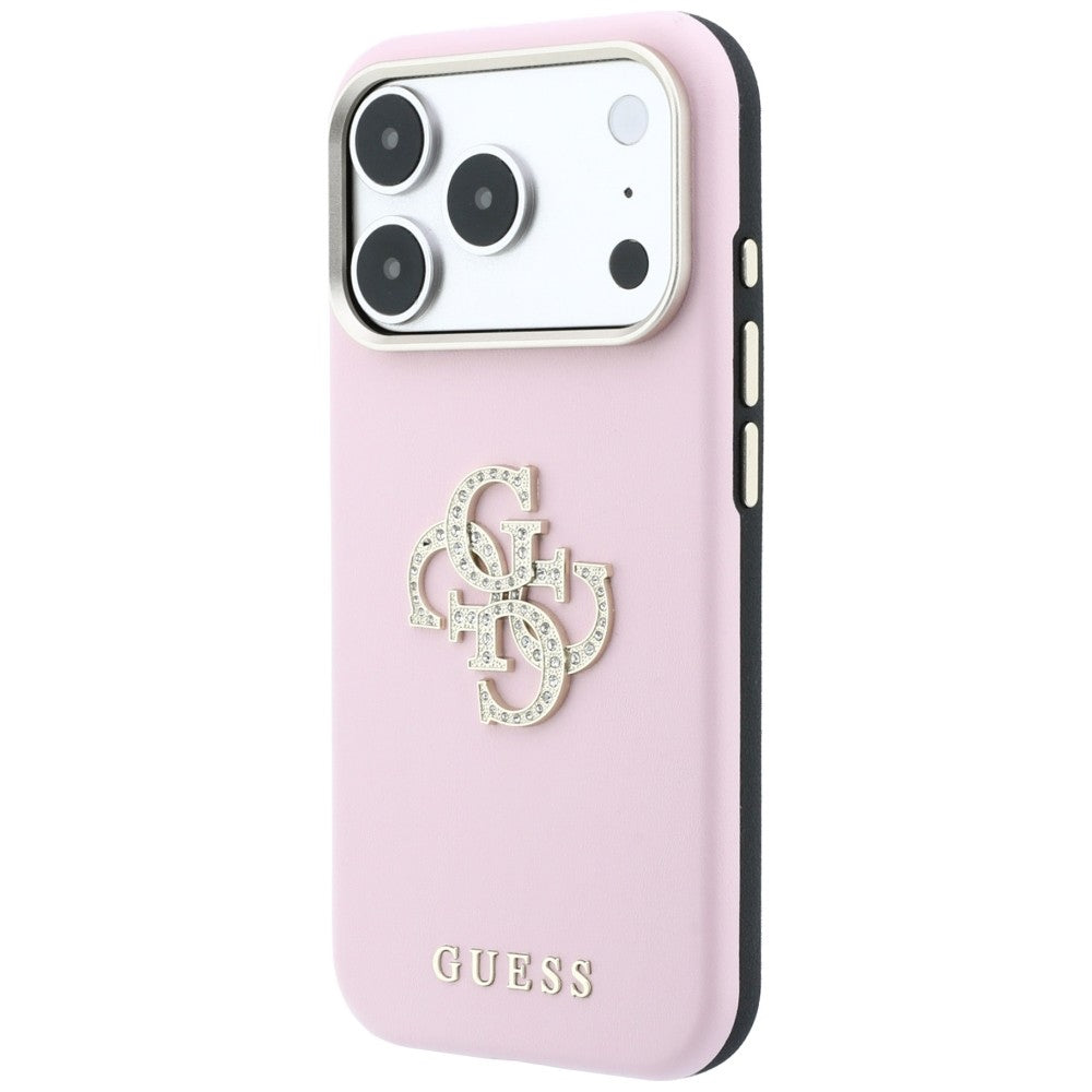 Capa para Apple iPhone 18 Pro / 17 Pro, Guess, Smooth Big Strass Logo, Rosa