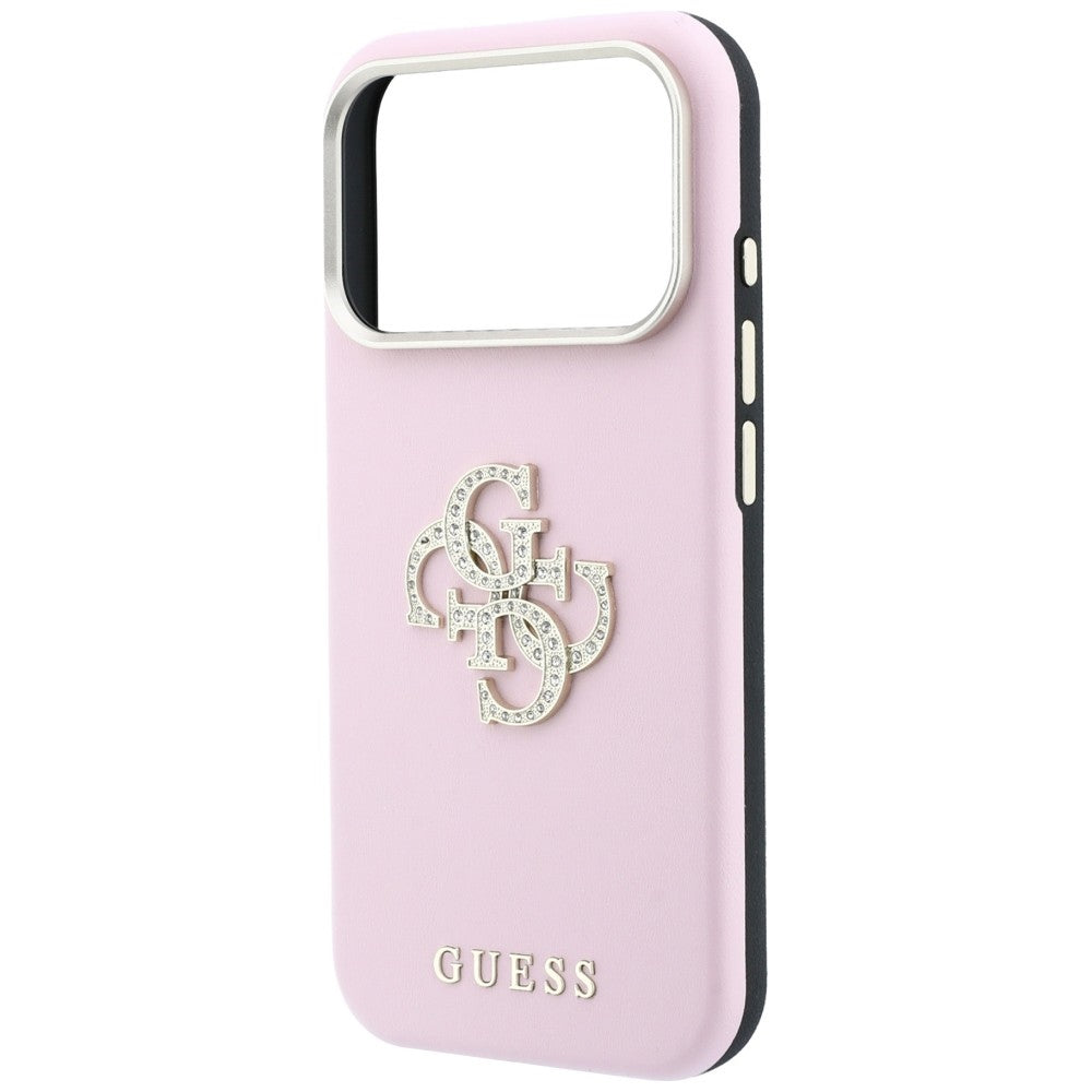 Capa para Apple iPhone 18 Pro / 17 Pro, Guess, Smooth Big Strass Logo, Rosa