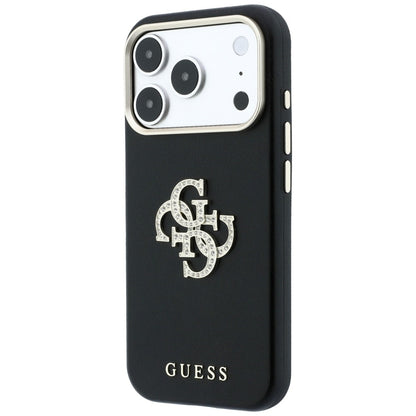 Capa para Apple iPhone 18 Pro / 17 Pro, Guess, Logo Grande de Strass Liso, Vinho
