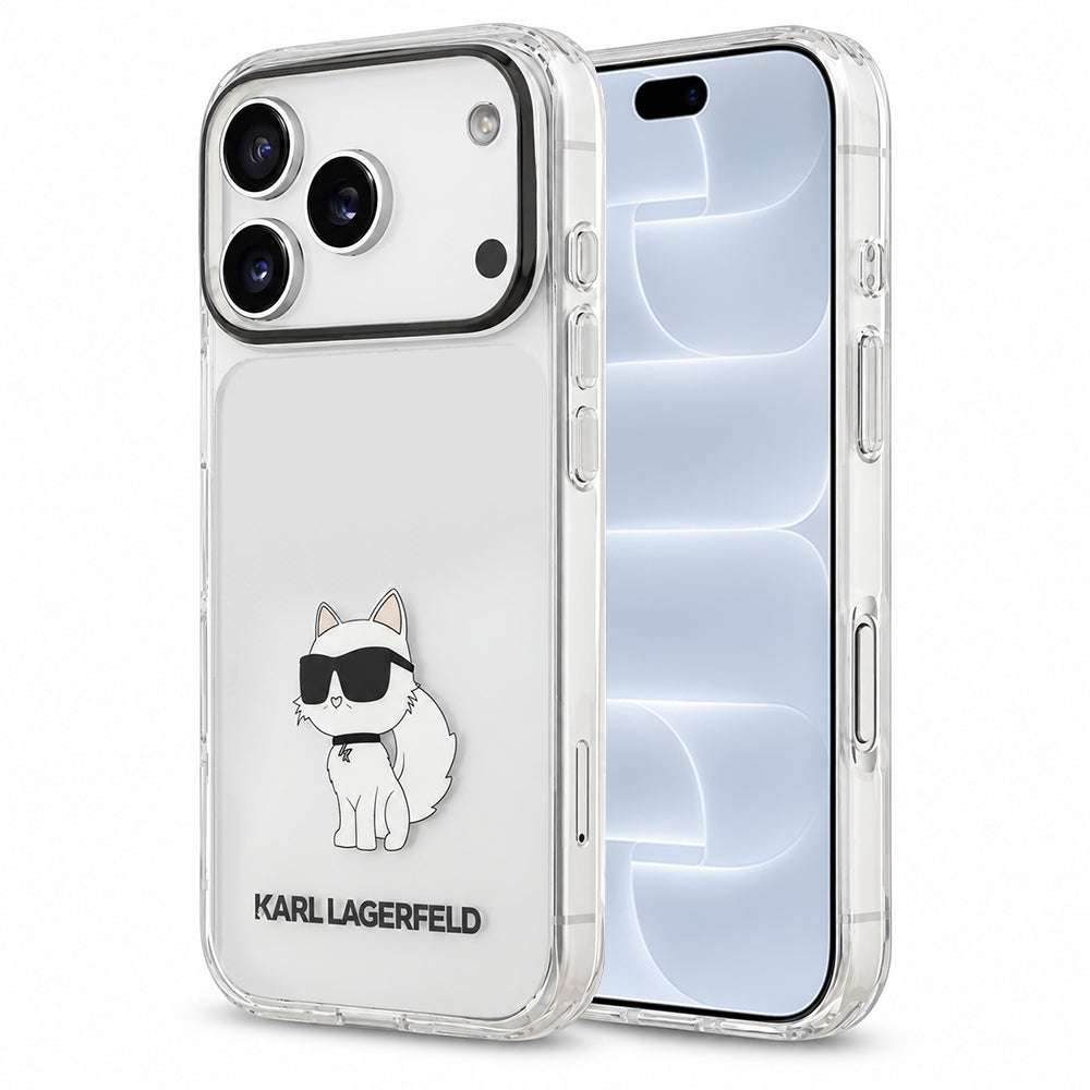 Capa para Apple iPhone 18 Pro / 17 Pro, Karl Lagerfeld, IML Choupette NFT, Transparente