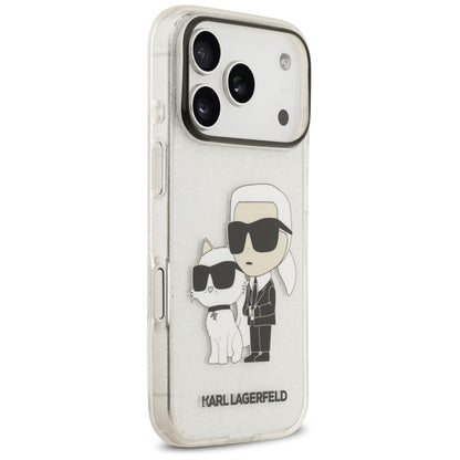 Capa para Apple iPhone 18 Pro / 17 Pro, Karl Lagerfeld, IML Glitter Karl and Choupette NFT, Transparente
