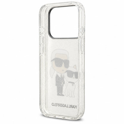 Capa para Apple iPhone 18 Pro / 17 Pro, Karl Lagerfeld, IML Glitter Karl and Choupette NFT, Transparente