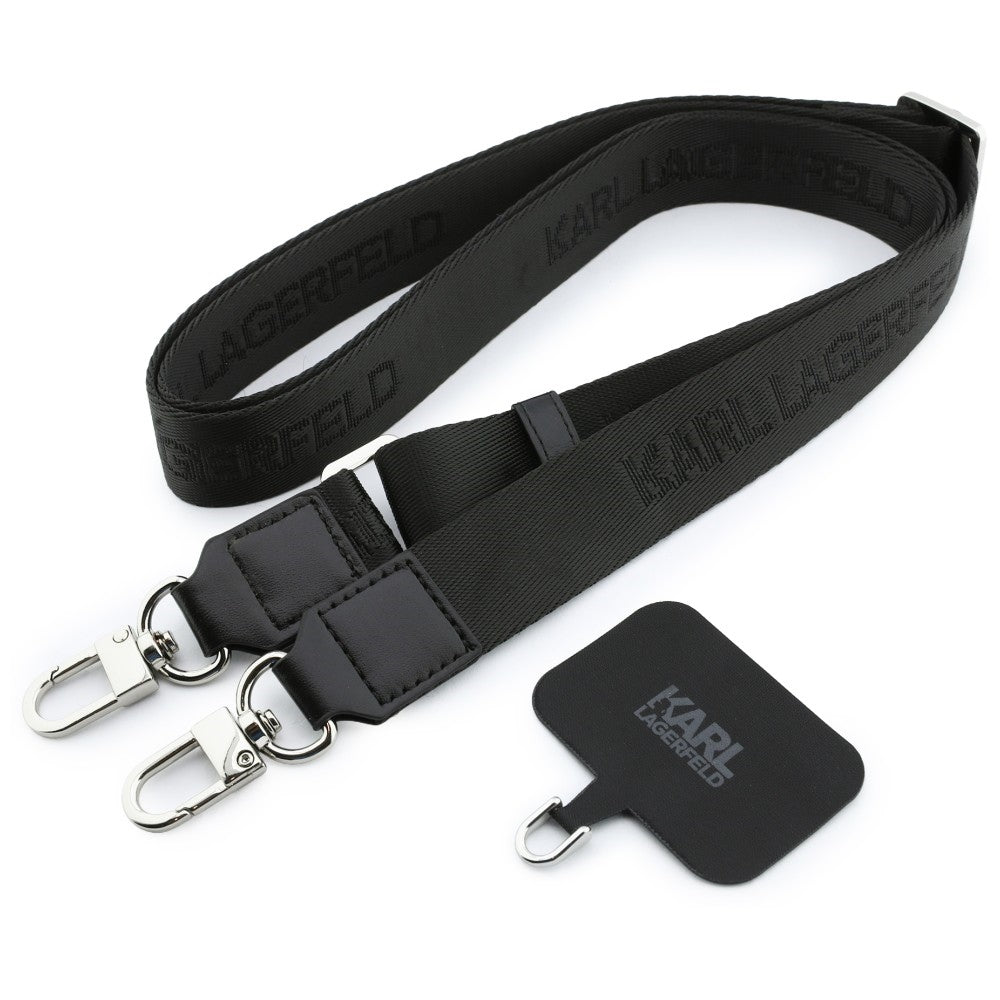 Capa para Apple iPhone 18 Pro / 17 Pro, Karl Lagerfeld, Saffiano Crossbody Karl & Choupette Head's Pins Logo, cor de vinho