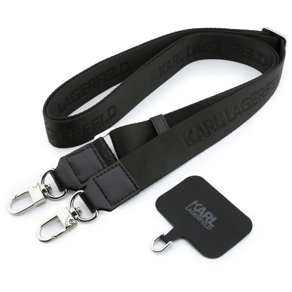 Capa para Apple iPhone 18 Pro / 17 Pro, Karl Lagerfeld, Saffiano Crossbody Karl & Choupette Head's Pins Logo, cor de vinho