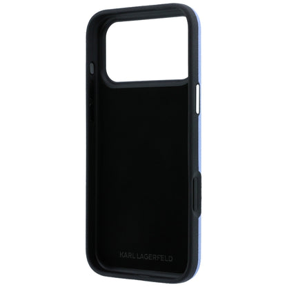 Capa para Apple iPhone 18 Pro / 17 Pro, Karl Lagerfeld, Logo Assinatura de Resina Lisa Grande, Azul