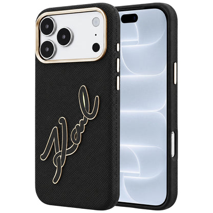 Capa para Apple iPhone 18 Pro / 17 Pro, Karl Lagerfeld, Smooth Big Resin Signature Logo, Preta