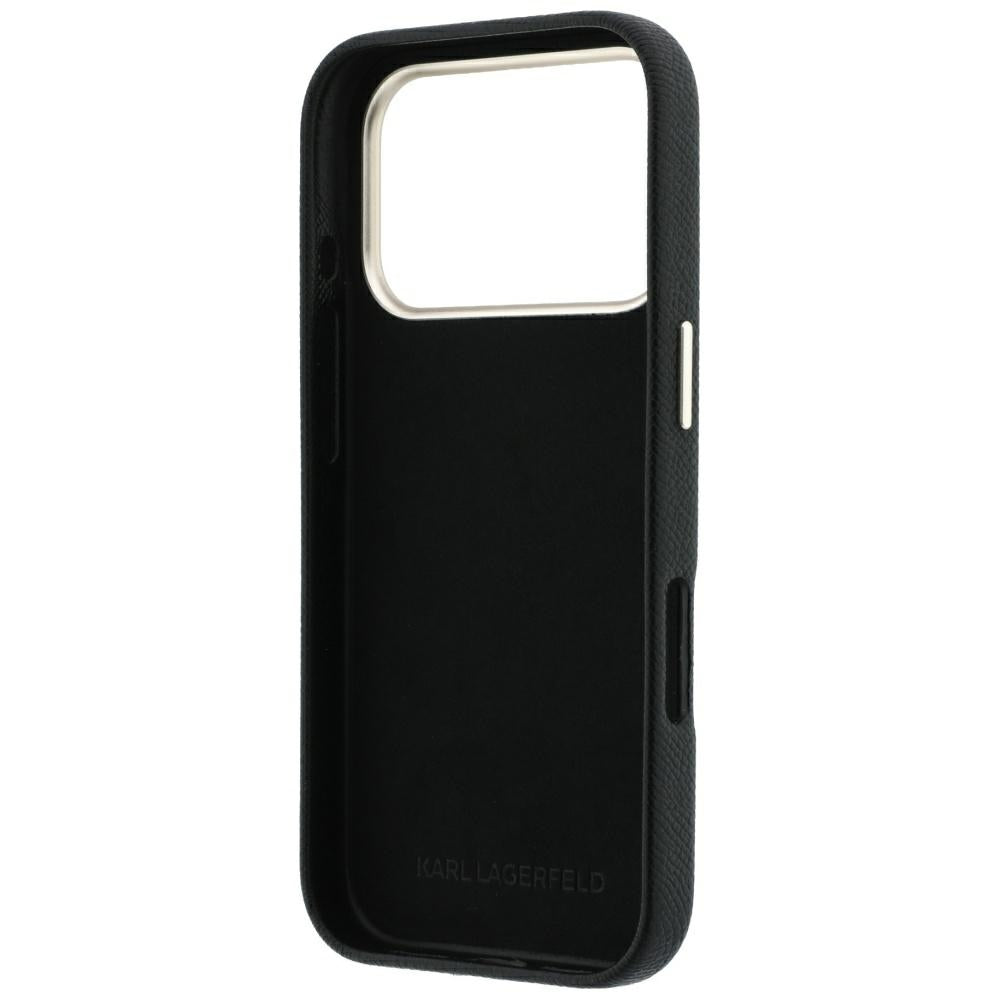 Capa para Apple iPhone 18 Pro / 17 Pro, Karl Lagerfeld, Smooth Big Resin Signature Logo, Preta