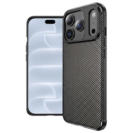 Capa para Apple iPhone 18 Pro / 17 Pro, Techsuit, CarbonFiber, Preta