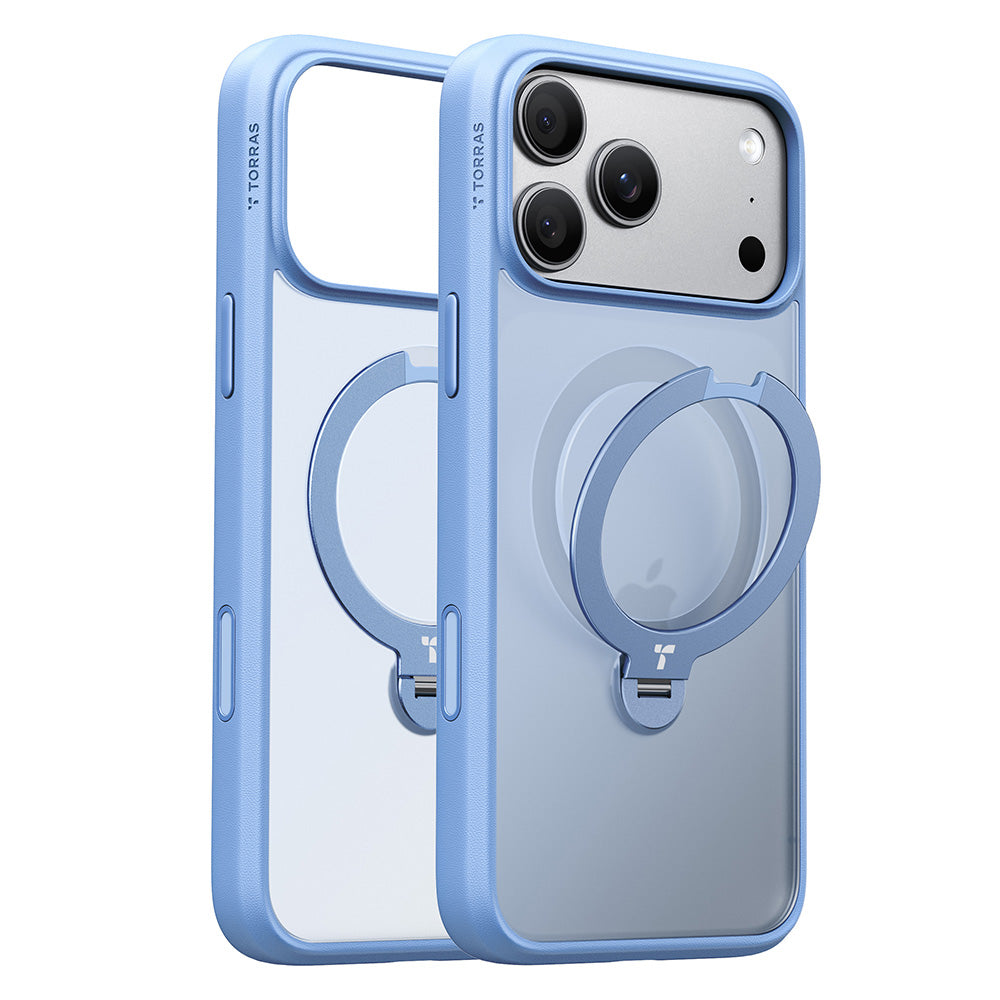 Capa MagSafe para Apple iPhone 18 Pro / 17 Pro, Torras, Ostand Spin, Azul