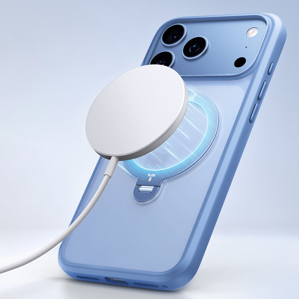 Capa MagSafe para Apple iPhone 18 Pro / 17 Pro, Torras, Ostand Spin, Azul