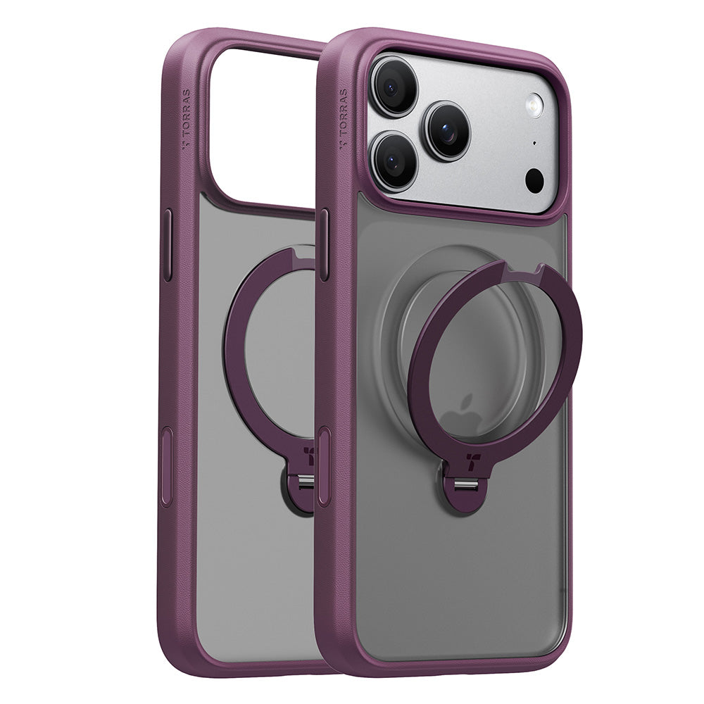 Capa MagSafe para Apple iPhone 18 Pro / 17 Pro, Torras, Ostand Spin, Roxo