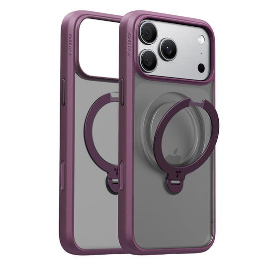 Capa MagSafe para Apple iPhone 18 Pro / 17 Pro, Torras, Ostand Spin, Roxo