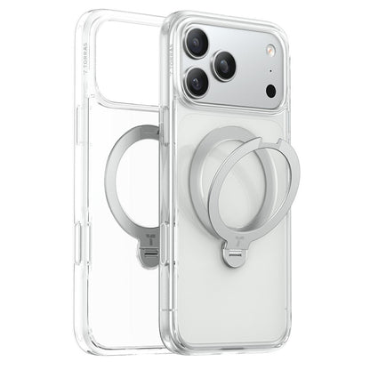 Capa MagSafe para Apple iPhone 18 Pro / 17 Pro, Torras, Ostand Spin, Transparente