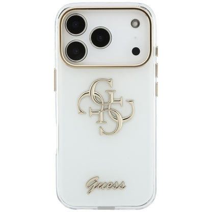 Capa para Apple iPhone 18 Pro, Guess, IML 4G Metal Script, Branca