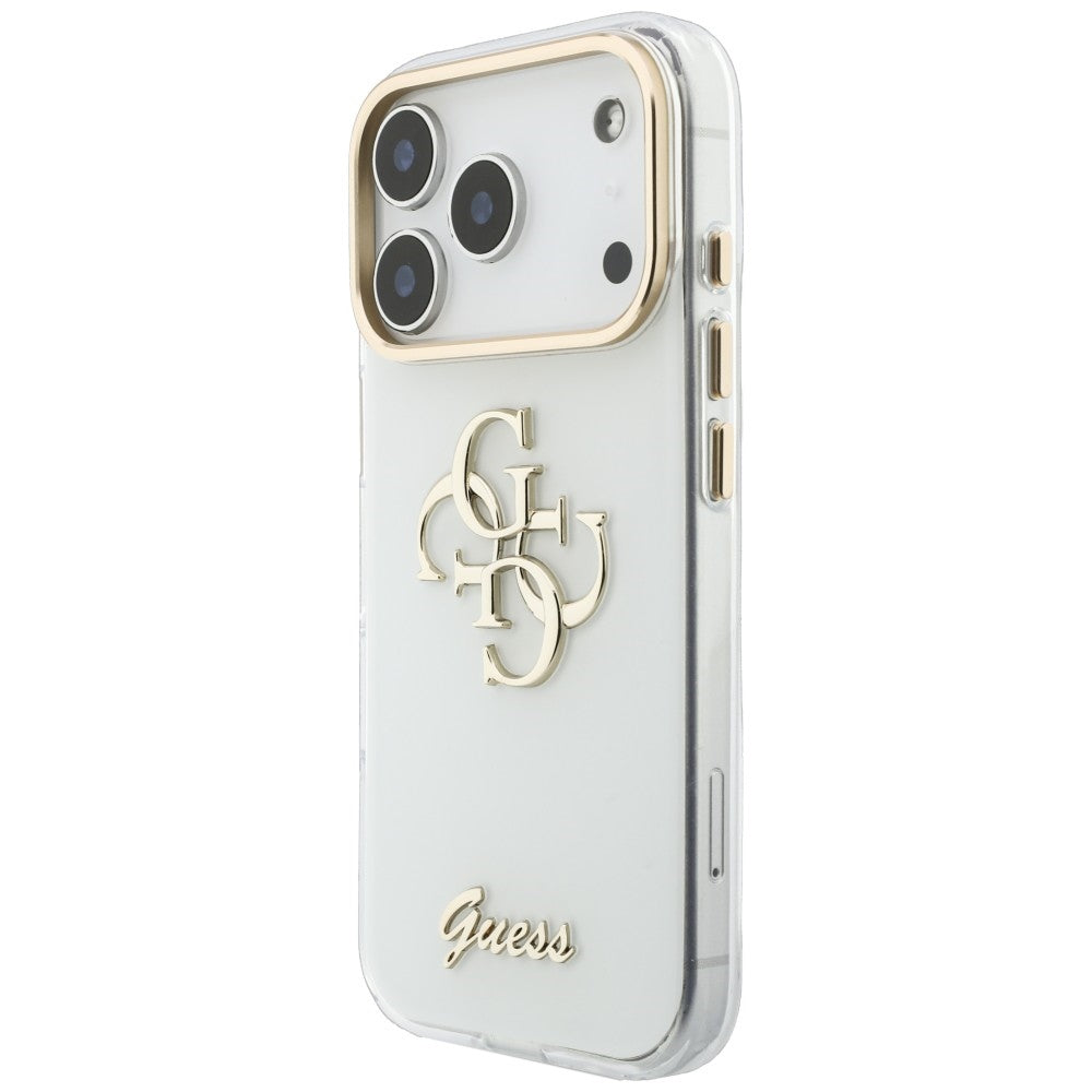Capa para Apple iPhone 18 Pro, Guess, IML 4G Metal Script, Branca