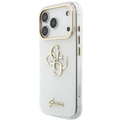 Capa para Apple iPhone 18 Pro, Guess, IML 4G Metal Script, Branca
