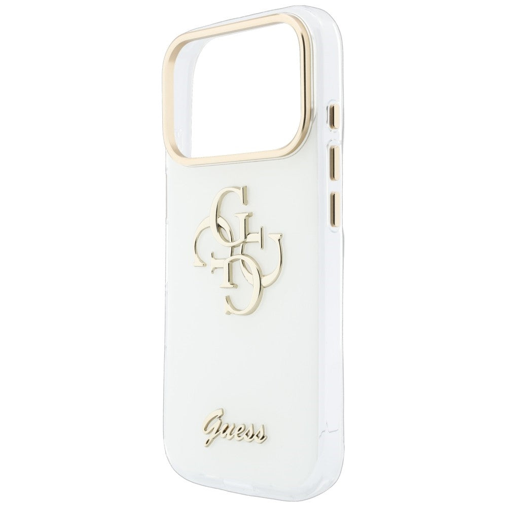Capa para Apple iPhone 18 Pro, Guess, IML 4G Metal Script, Branca