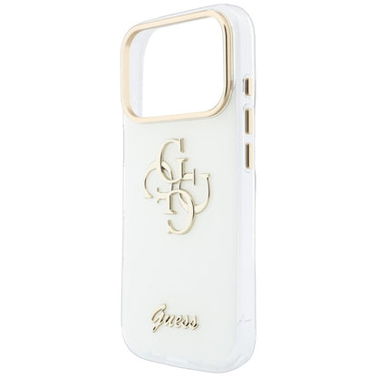 Capa para Apple iPhone 18 Pro, Guess, IML 4G Metal Script, Branca