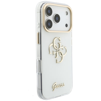 Capa para Apple iPhone 18 Pro, Guess, IML 4G Metal Script, Branca