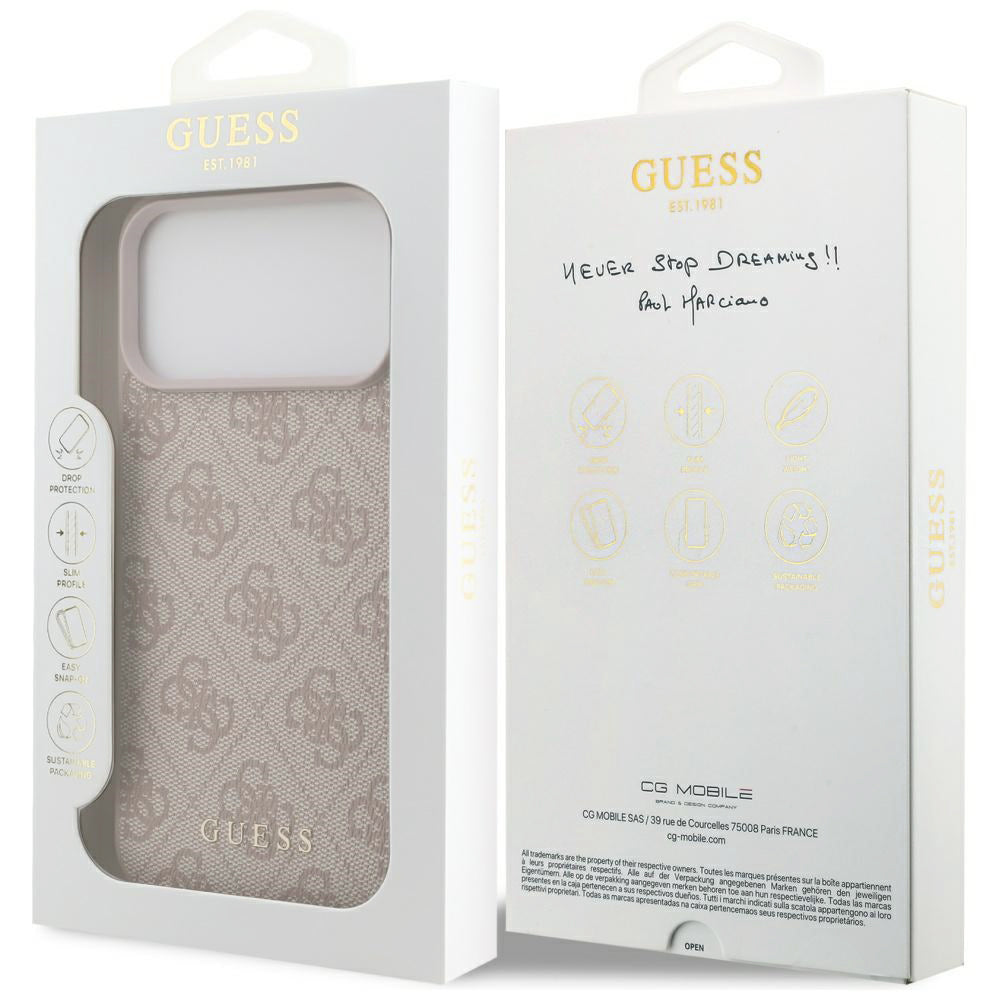 Capa para Apple iPhone 18 Pro Max / 17 Pro Max, Guess, 4G Big Classic Logo, Rosa