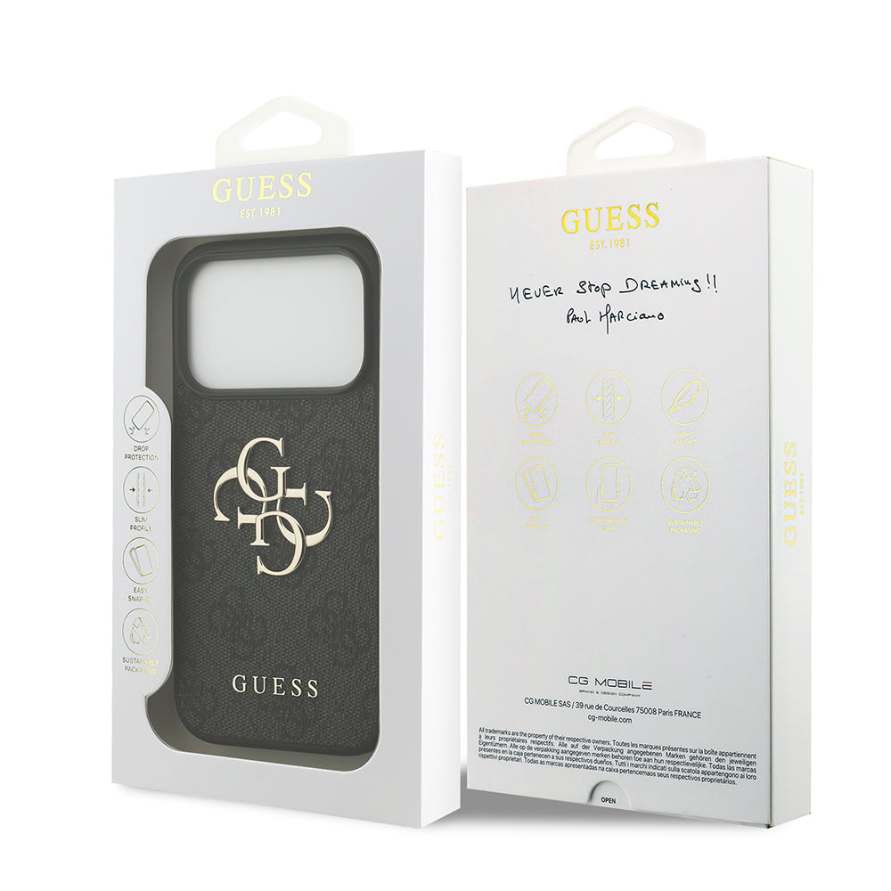 Capa para Apple iPhone 18 Pro Max / 17 Pro Max, Guess, 4G Big Logo, Preta