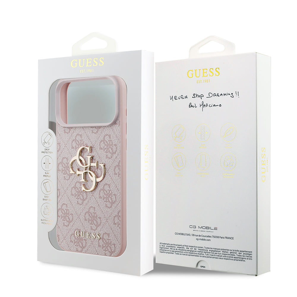 Capa para Apple iPhone 18 Pro Max / 17 Pro Max, Guess, 4G Big Logo, Rosa