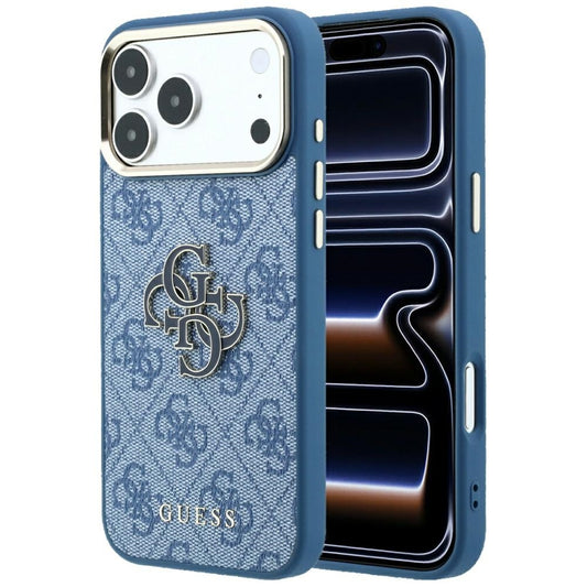 Capa para Apple iPhone 18 Pro Max / 17 Pro Max, Guess, 4G Big Resin Logo, Azul