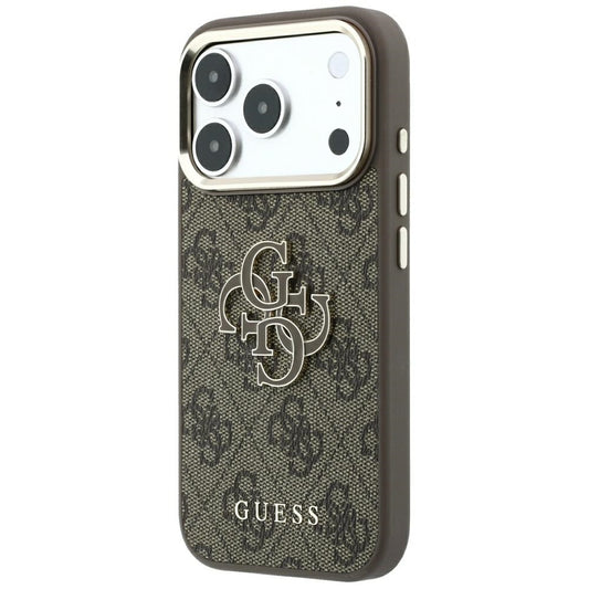 Capa para Apple iPhone 18 Pro Max / 17 Pro Max, Guess, Logótipo 4G Grande em Resina, Castanha